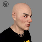 Handcrafted platinum silicone male mask