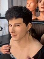 Full head male silicone cosplay mask side profile