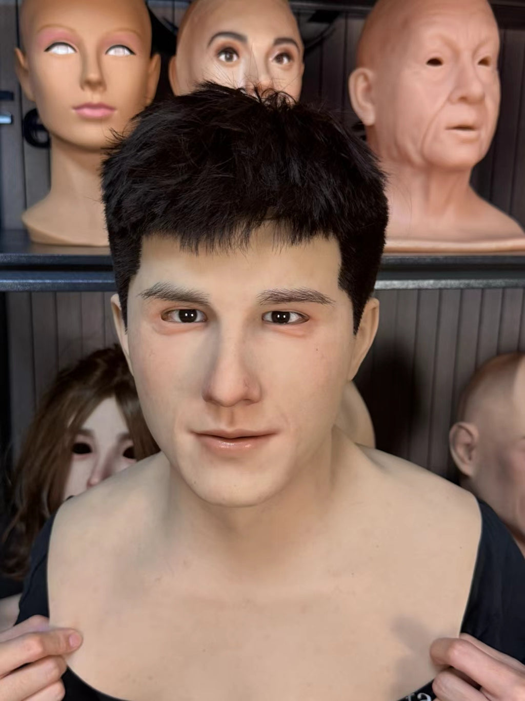 Ultra realistic male silicone mask front view