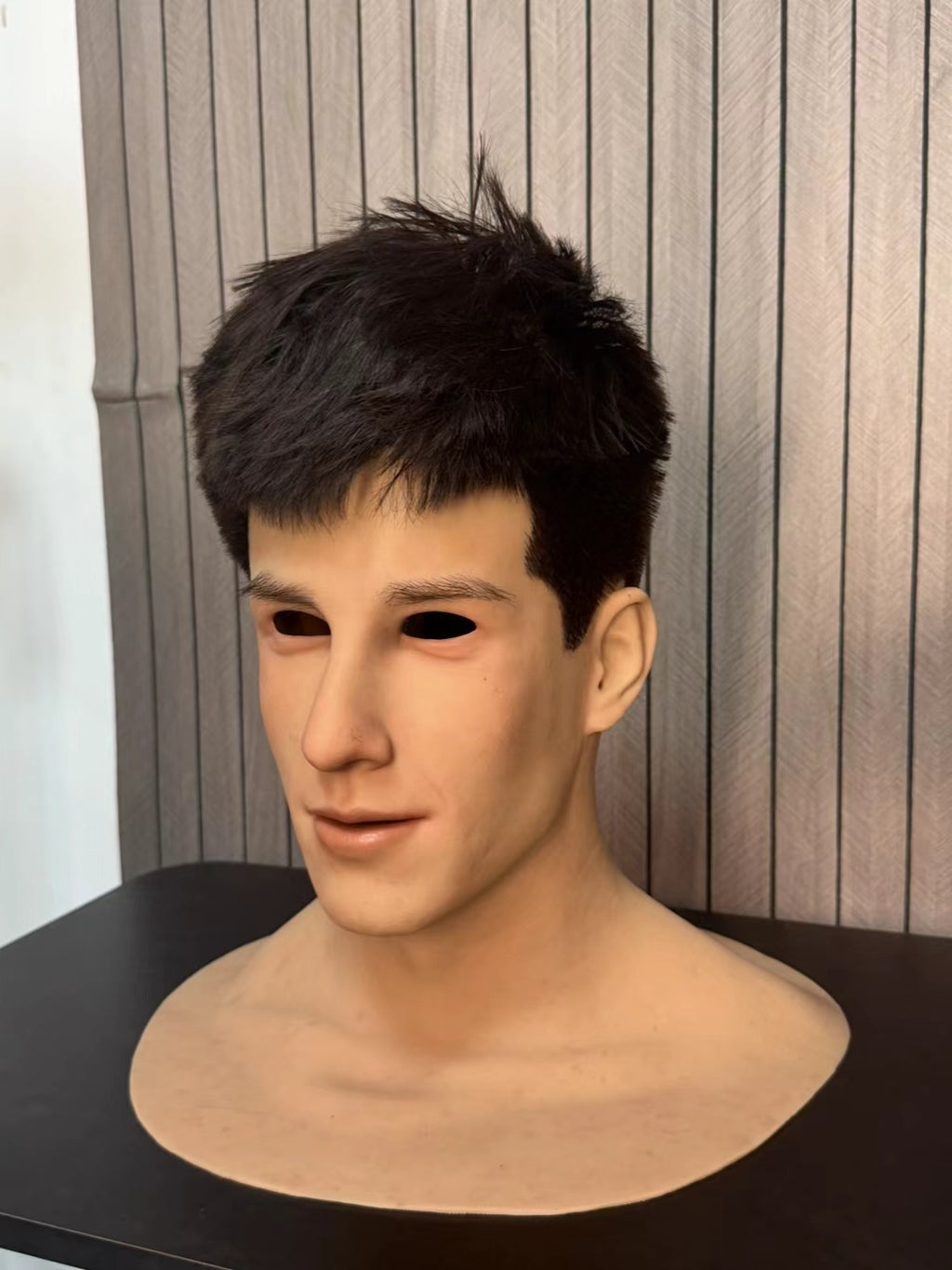 Lifelike male silicone mask for cosplay and film