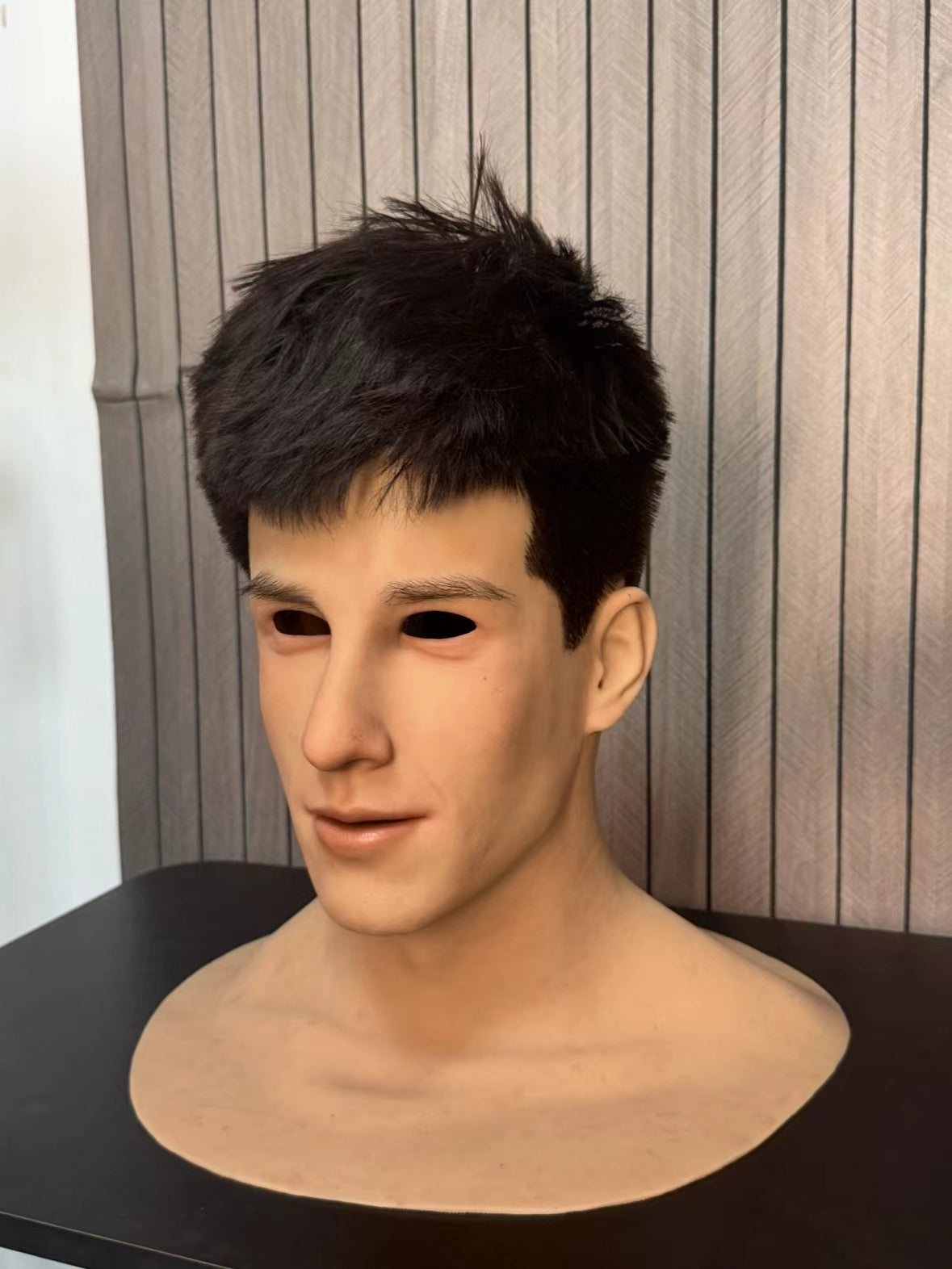 Lifelike male silicone mask for cosplay and film