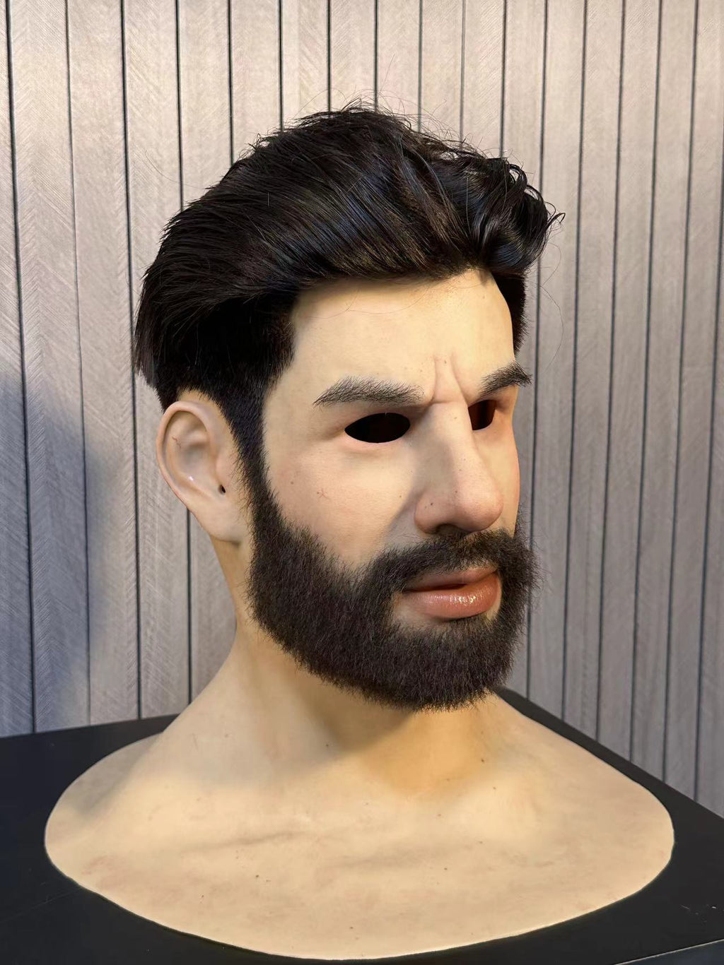 Realistic bearded Halloween silicone mask