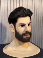 Realistic bearded Halloween silicone mask