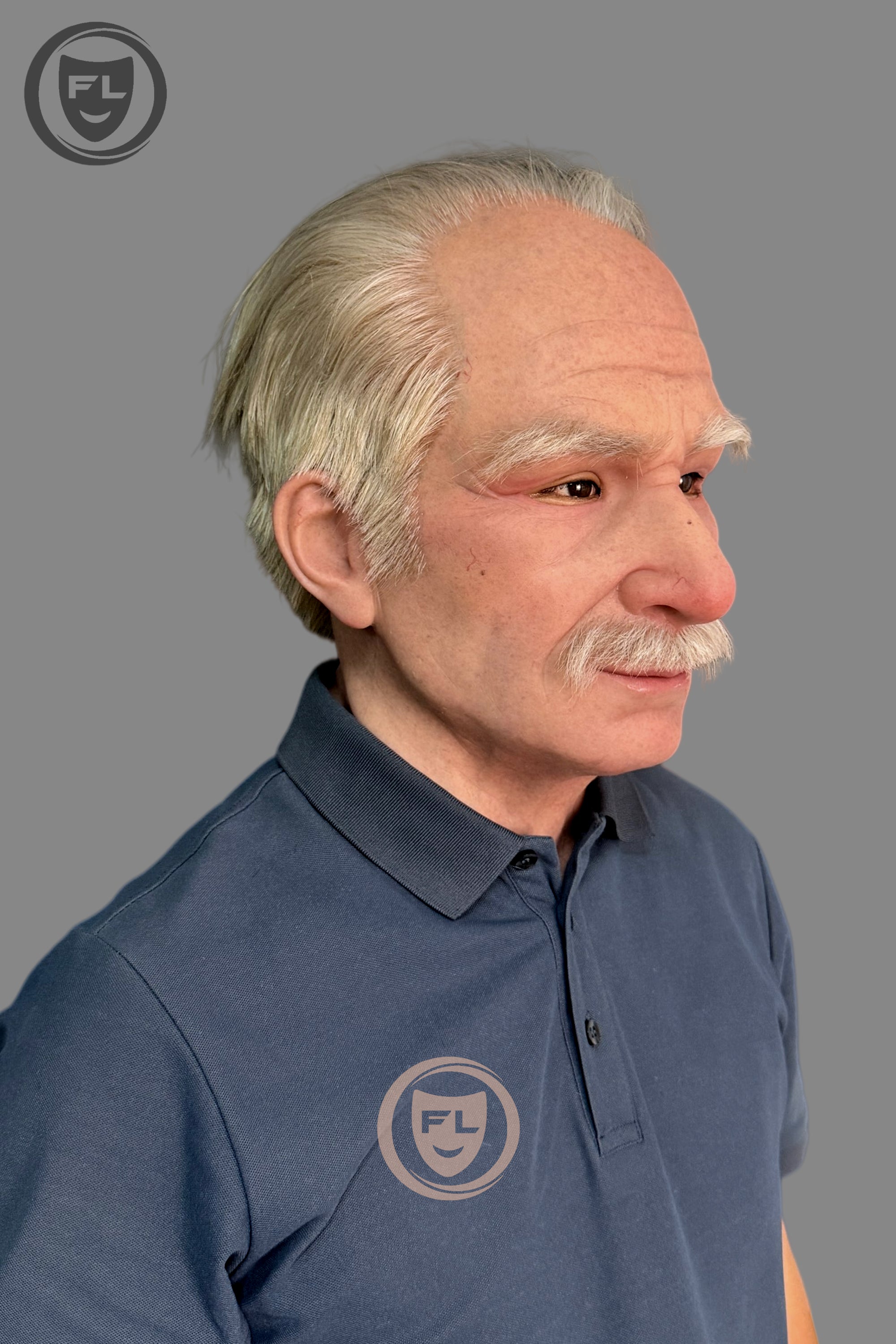 Full head old man silicone disguise mask