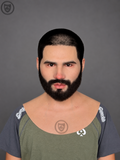 realistic bearded male silicone mask front view