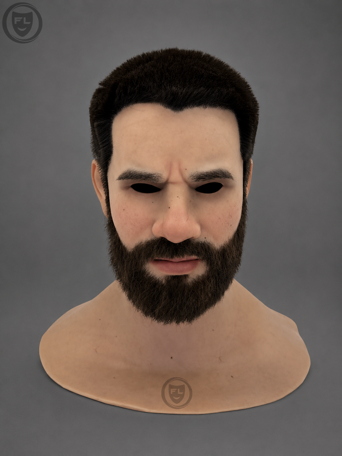 realistic executive beard silicone mask front view