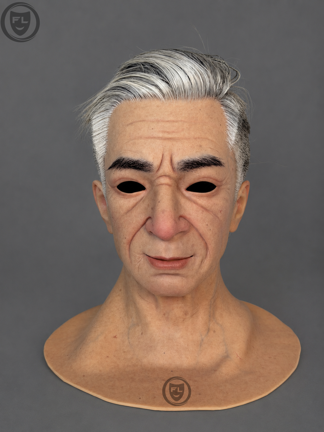 realistic mature male silicone mask front view