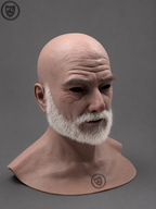 white beard movie prop mask left side profile