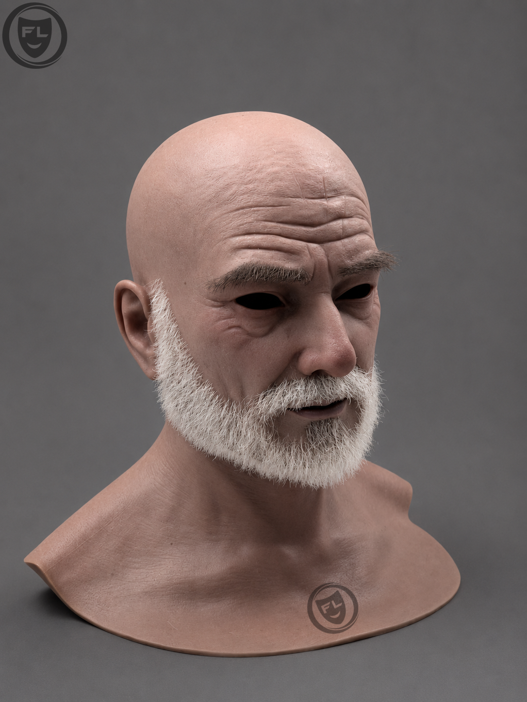 white beard movie prop mask left side profile