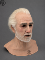white hair movie prop mask left side profile
