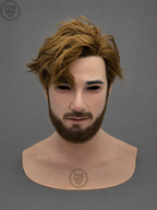 realistic brown hair silicone mask front view