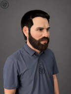 executive bearded silicone mask three quarter side view