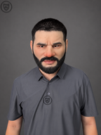 realistic male silicone mask worn front view