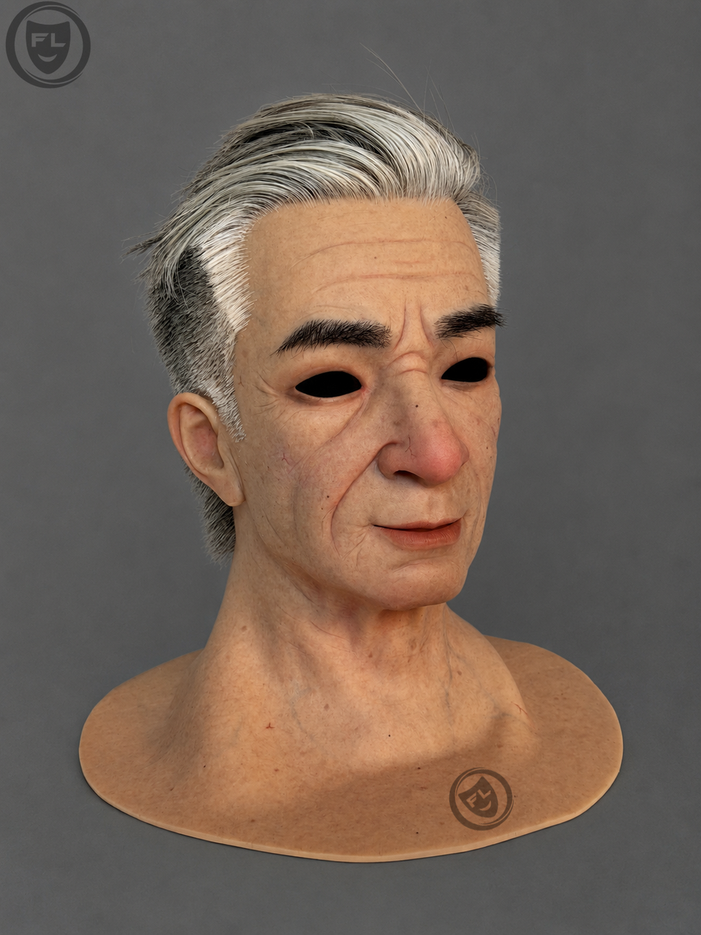 silver hair movie prop mask left side profile