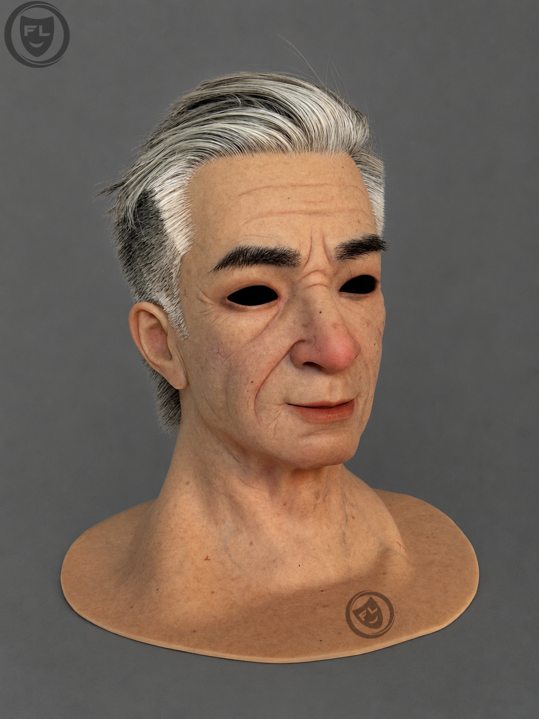 silver hair movie prop mask left side profile