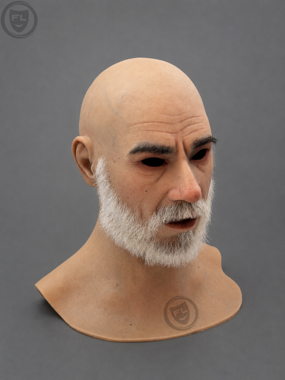 elderly movie prop mask left side profile