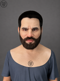 executive bearded male silicone mask worn front view