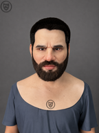 executive bearded male silicone mask worn front view