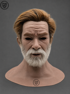 realistic elderly male silicone mask front view