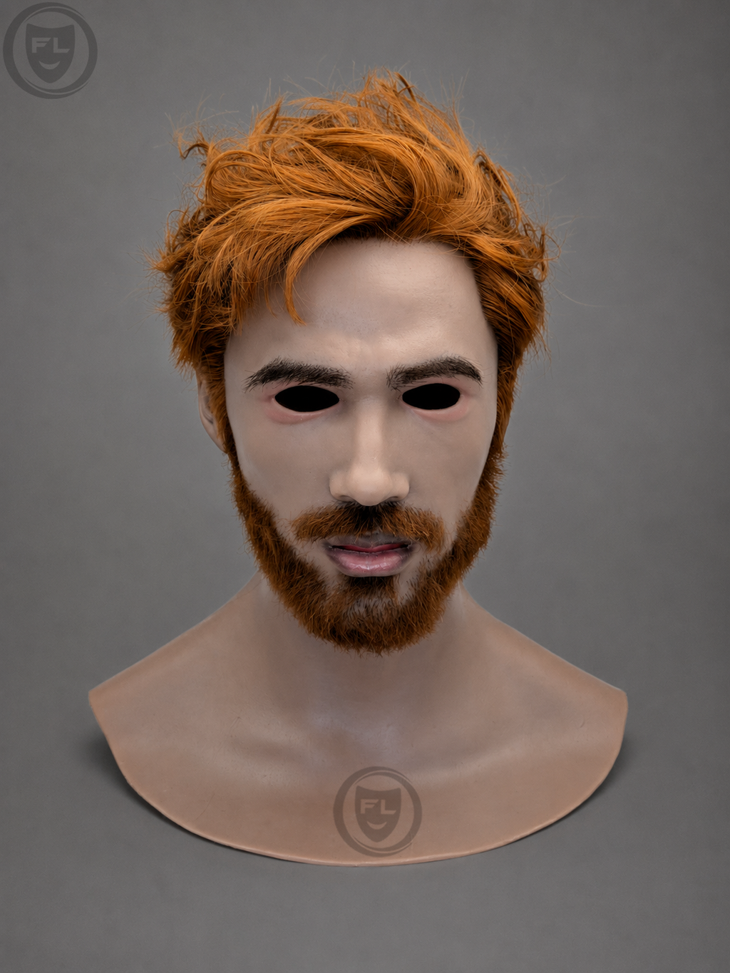 ginger hair male silicone mask front view