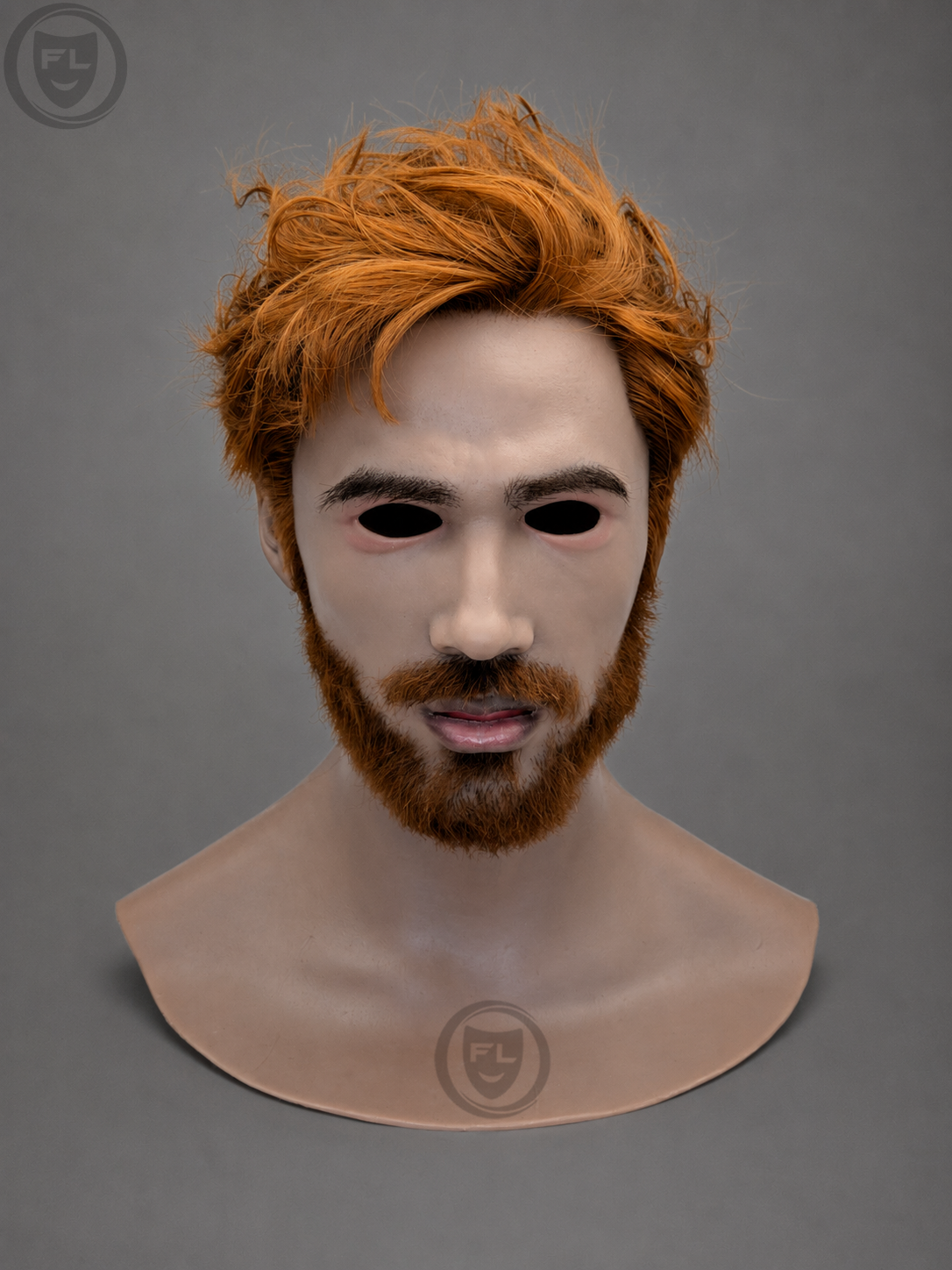 ginger hair male silicone mask front view