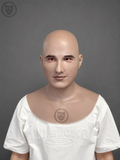 young bald male silicone mask worn front view