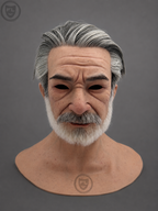 elderly movie prop mask left side profile