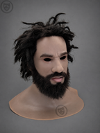 wild bearded movie prop mask left side profile