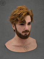 brown hair movie prop mask left side profile