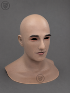 young bald movie prop mask left side profile