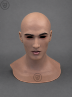 bald male silicone mask front view