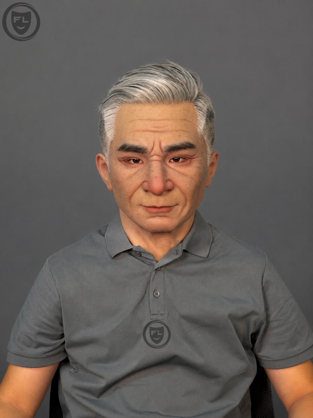 mature male film production mask worn front view