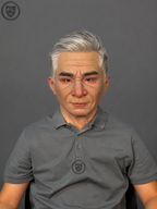 mature male film production mask worn front view