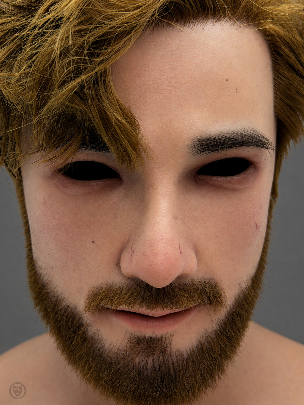 realistic silicone mask face texture close up